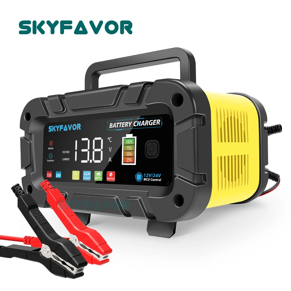 Lifepo4 Battery Charger Smart Automatic - เครื่องชาร์จแบตเตอรี่อัตโนมัติอัจฉริยะ 12V 24V 20A ชาร์จเร็วแบบสากลสำหรับแบตเตอรี่ Lifepo4