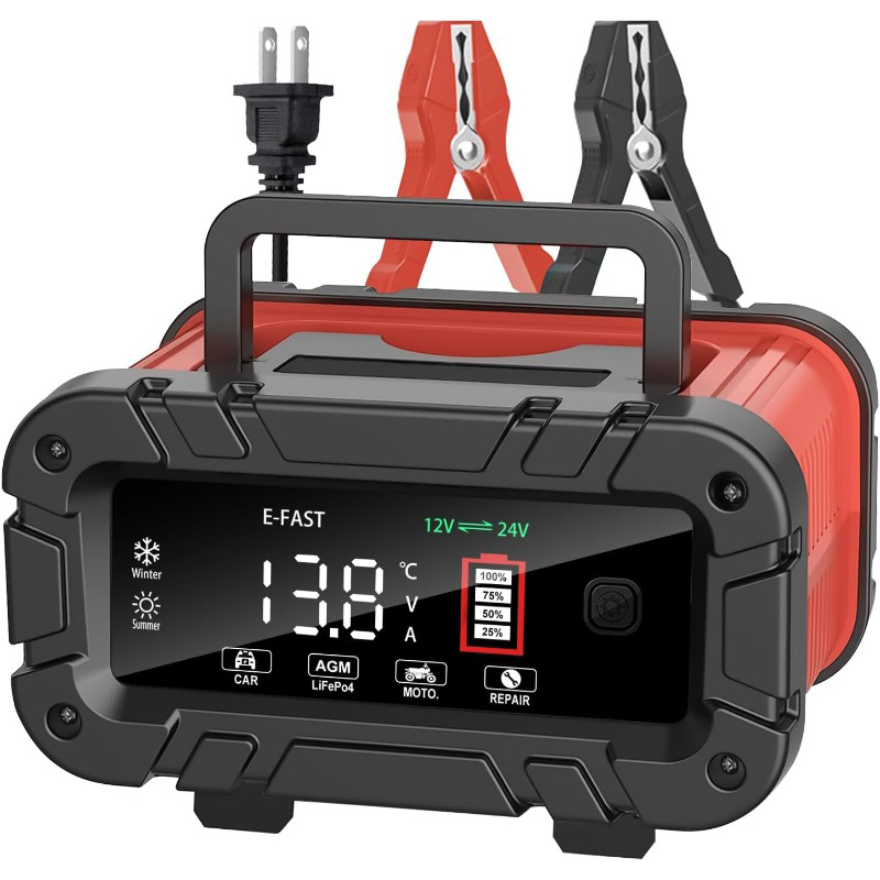 Smart Car Battery Charger 12V 24V 20A - เครื่องชาร์จแบตเตอรี่ 20A 12V/24V อัจฉริยะสำหรับรถยนต์ รถบรรทุก เรือ