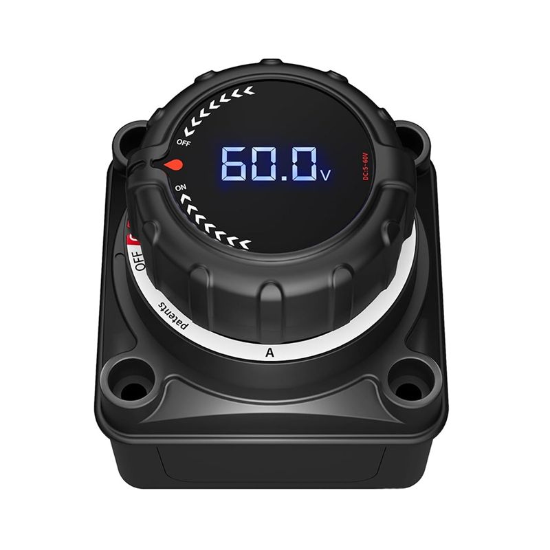 Battery Disconnect Switch Master Cut Off - สวิตช์ตัดการเชื่อมต่อแบตเตอรี่ AB98 รุ่นอัพเกรด พร้อมโวลต์มิเตอร์ สวิตช์ตัด/ปิดวงจรหลัก DC5-60V