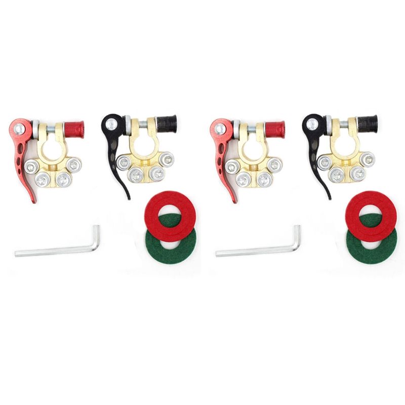 Battery Terminal Clamps Quick Release Brass - ขั้วต่อแบตเตอรี่แบบปลดเร็ว 2 ชิ้น 12V 24V สำหรับเรือแข่ง