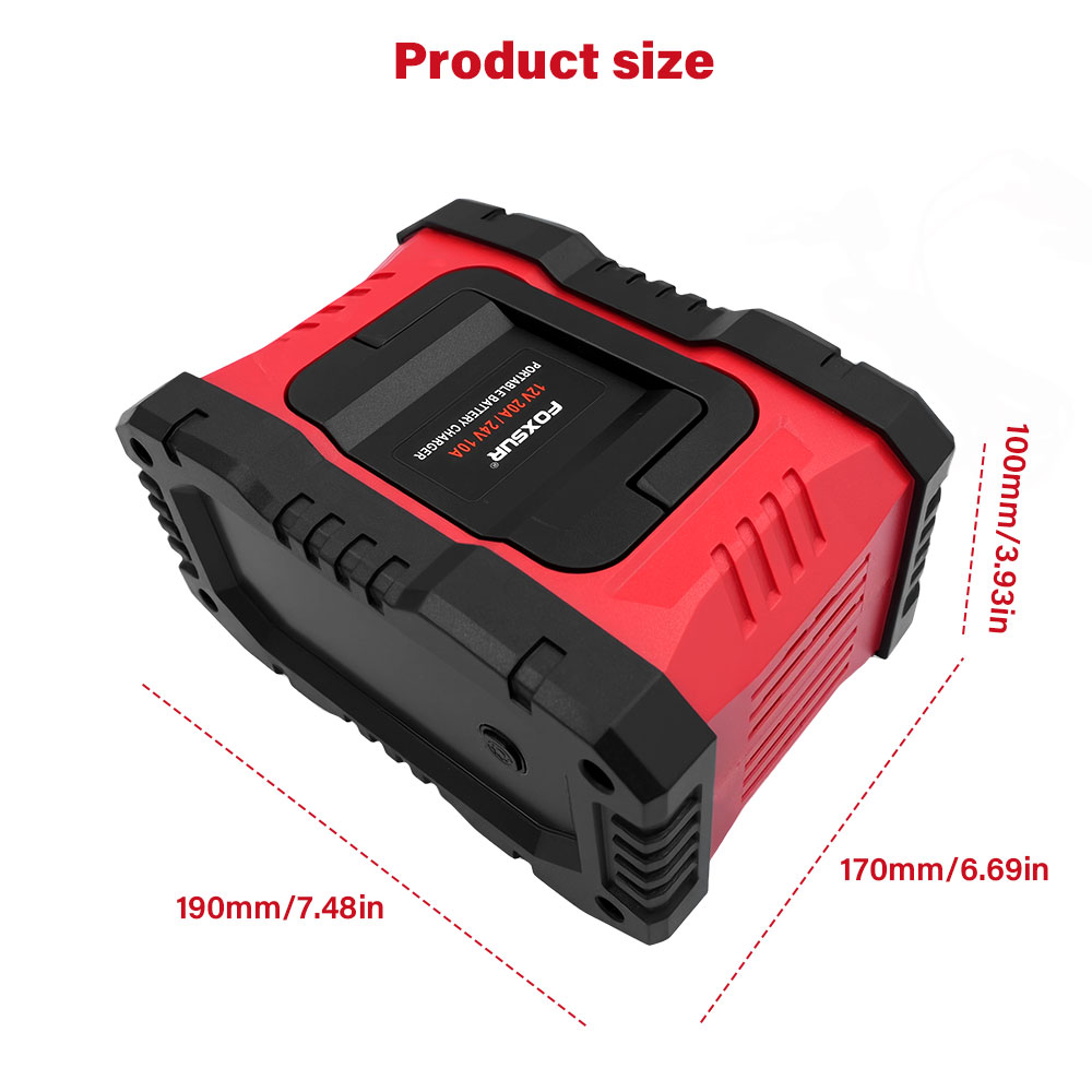 Smart Car Battery Charger 12V 24V 20A - เครื่องชาร์จแบตเตอรี่รถยนต์/มอเตอร์ไซค์ รุ่นใหม่ 20A/10A 12V/24V เครื่องชาร์จอัจฉริยะ สำหรับแบตเตอรี่ลิเธียม