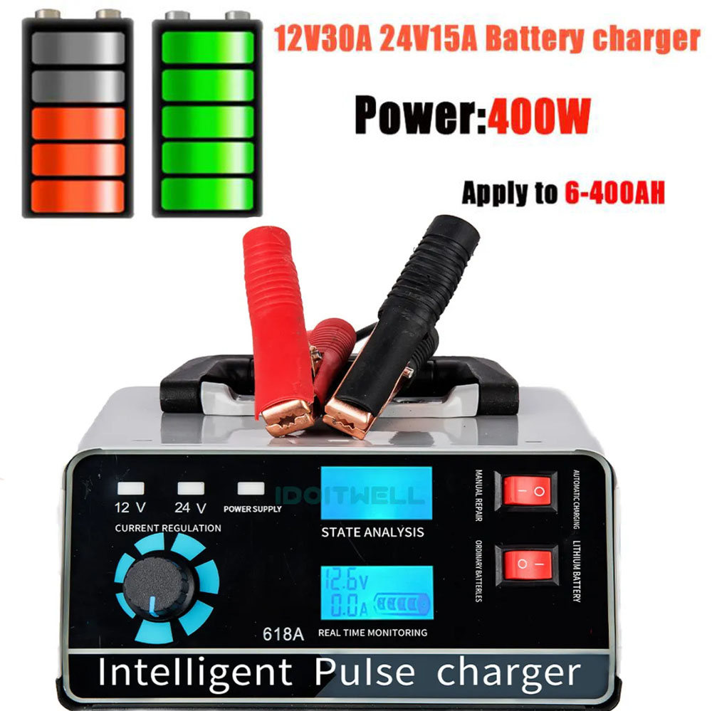 Lead Acid Battery Pulse Repair Desulfator - เครื่องชาร์จแบตเตอรี่อัจฉริยะ Smart Desulfator Maintainer 12V 30A