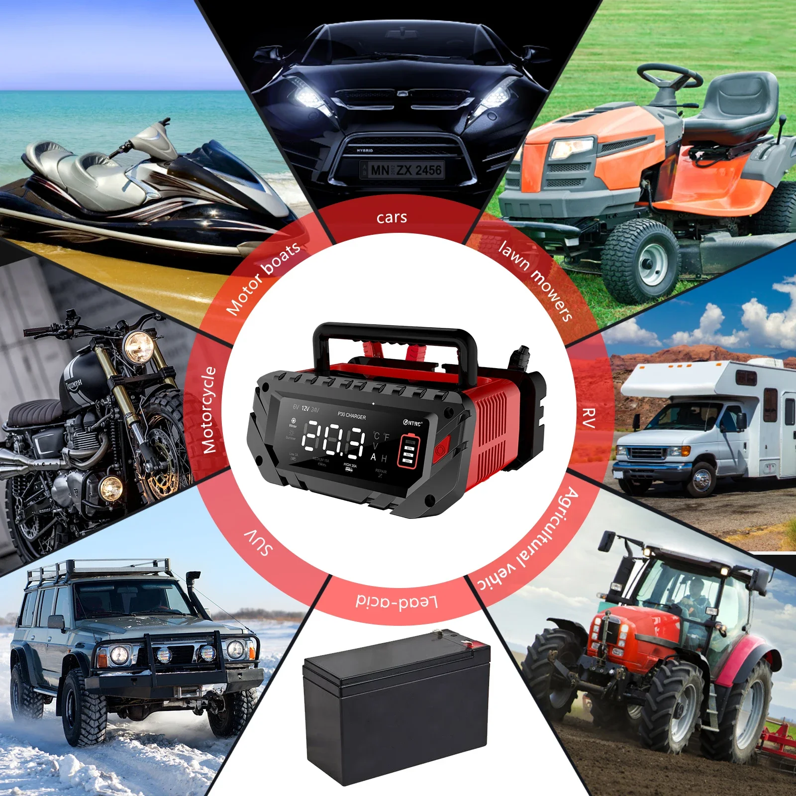 เครื่องชาร์จแบตเตอรี่รถยนต์ระบ - Lifepo4 Battery Charger Smart Automatic บทวิจารณ์และราคา