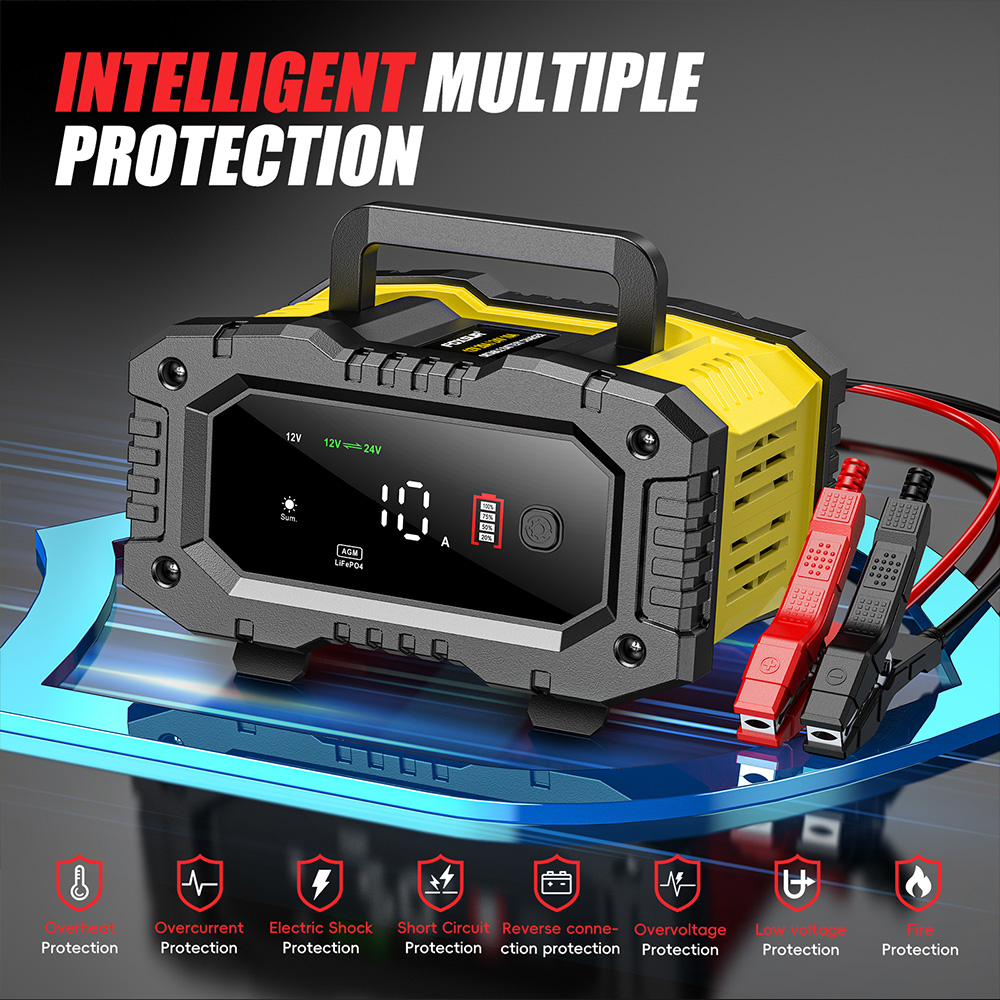 เครื่องชาร์จแบตเตอรี่รถยนต์ มอ - Lifepo4 Battery Charger Smart Automatic บทวิจารณ์และราคา