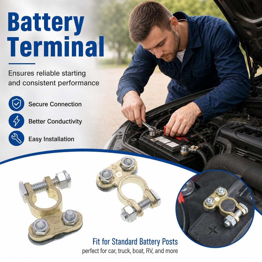 1 คู่ ขั้วต่อแบตเตอรี่ แคลมป์ส - Battery Terminal Clamps Quick Release Brass บทวิจารณ์และราคา