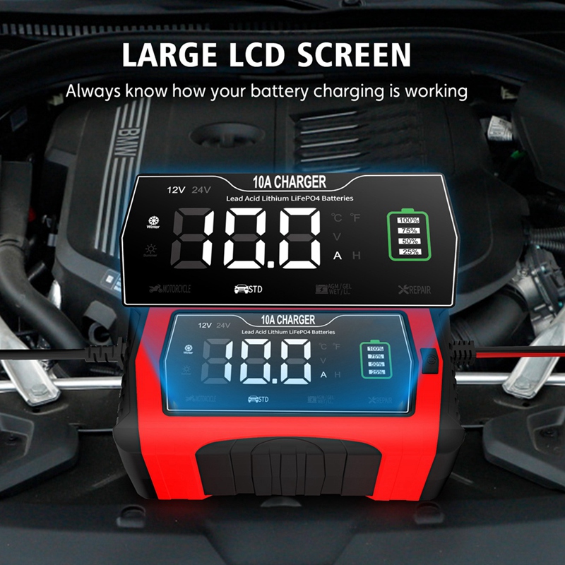 เครื่องชาร์จอัตโนมัติ 10A สำหร - Lifepo4 Battery Charger Smart Automatic บทวิจารณ์และราคา