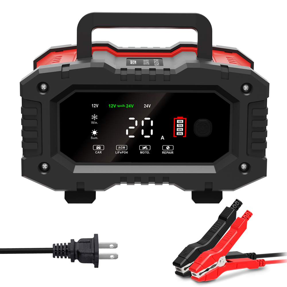 12V 10A 24V 20A อัตโนมัติรถยนต - Smart Car Battery Charger 12V 24V 20A บทวิจารณ์และราคา