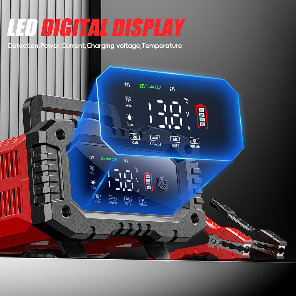 12V 10A 24V 20A อัตโนมัติรถยนต - Smart Car Battery Charger 12V 24V 20A บทวิจารณ์และราคา