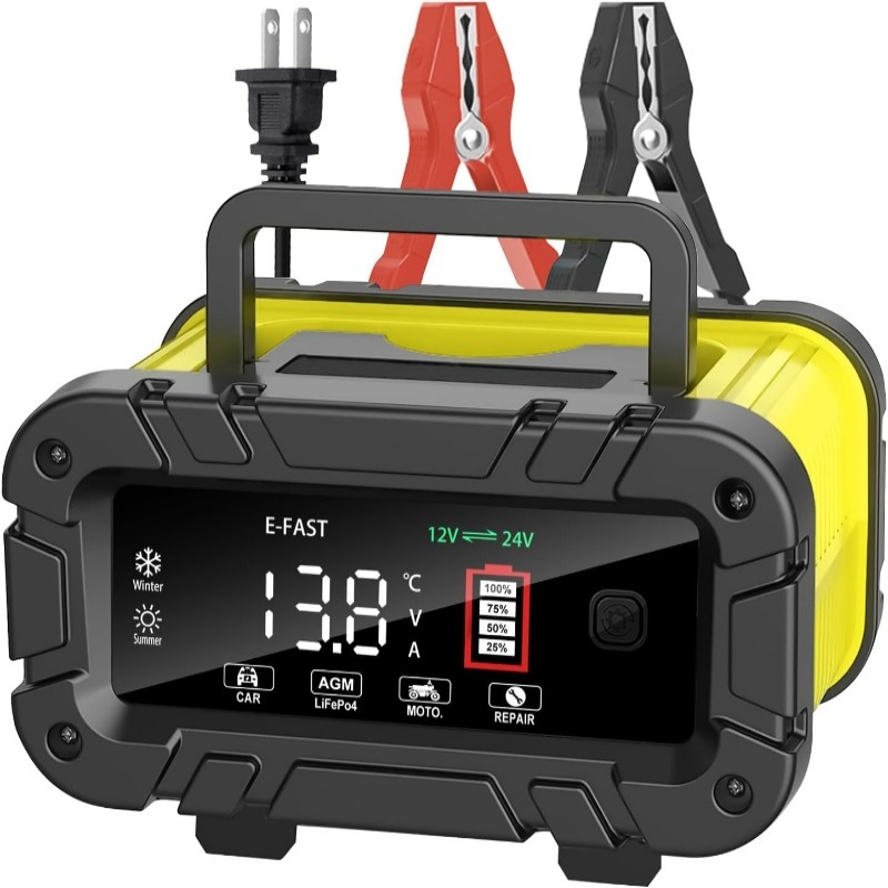 เครื่องชาร์จแบตเตอรี่ 20A 12V/ - Smart Car Battery Charger 12V 24V 20A บทวิจารณ์และราคา