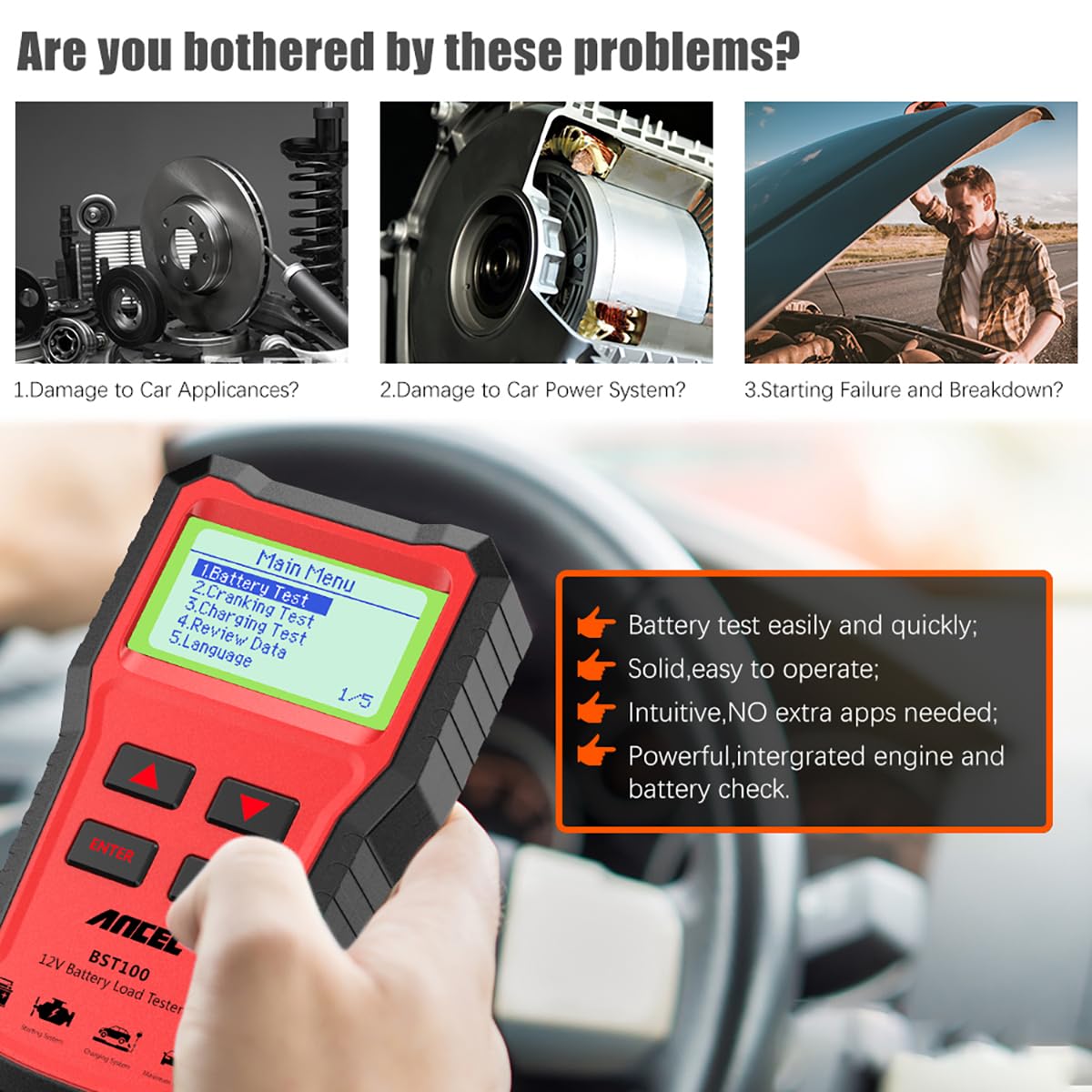 เครื่องทดสอบแบตเตอรี่รถยนต์ดิจ - Car Battery Load Tester Digital Cranking บทวิจารณ์และราคา