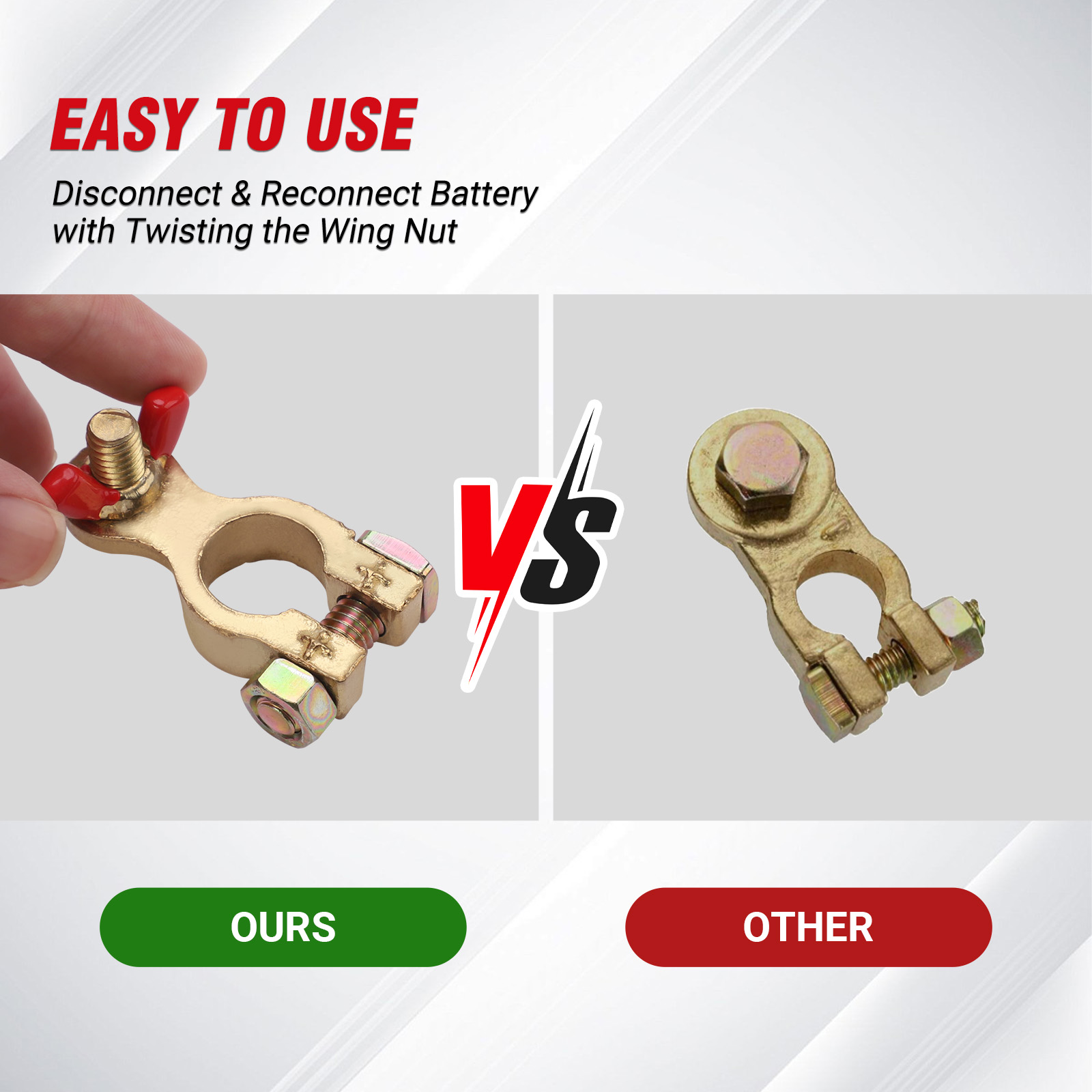 ขั้วแบตเตอรี่ CNSPEED สำหรับรถ - Battery Terminal Clamps Quick Release Brass บทวิจารณ์และราคา