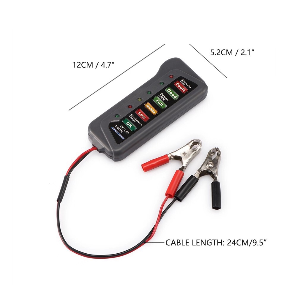 12V รถเครื่องทดสอบแบตเตอรี่เคร - Alternator Tester Digital Diagnostic Tool บทวิจารณ์และราคา