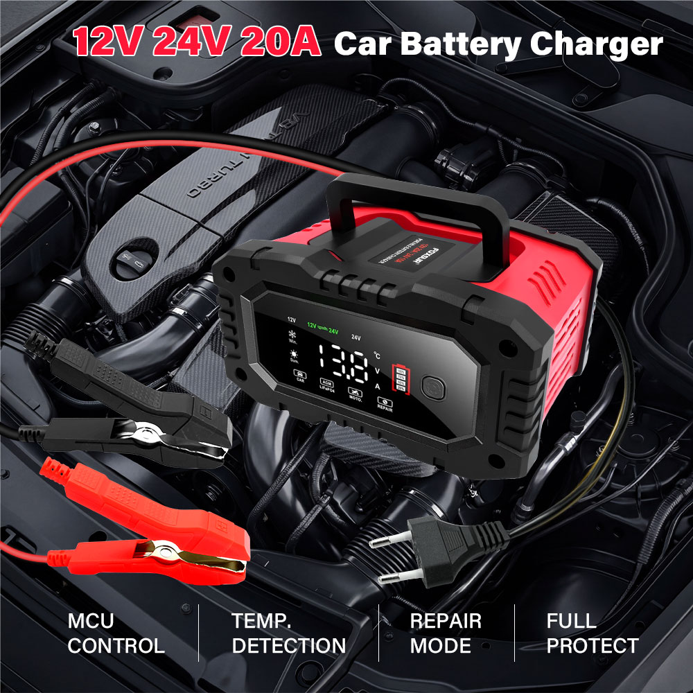 เครื่องชาร์จแบตเตอรี่รถยนต์/มอ - Smart Car Battery Charger 12V 24V 20A บทวิจารณ์และราคา