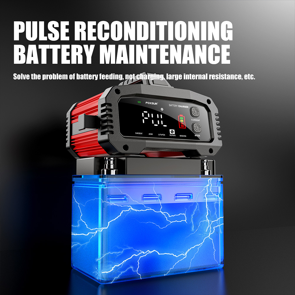 เครื่องชาร์จแบตเตอรี่รถยนต์ FO - Smart Car Battery Charger 12V 24V 20A บทวิจารณ์และราคา