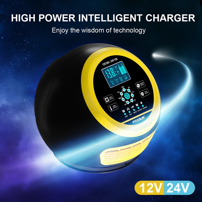 ซุปเปอร์เซลล์ FOXSUR เครื่องชา - Smart Car Battery Charger 12V 24V 20A บทวิจารณ์และราคา
