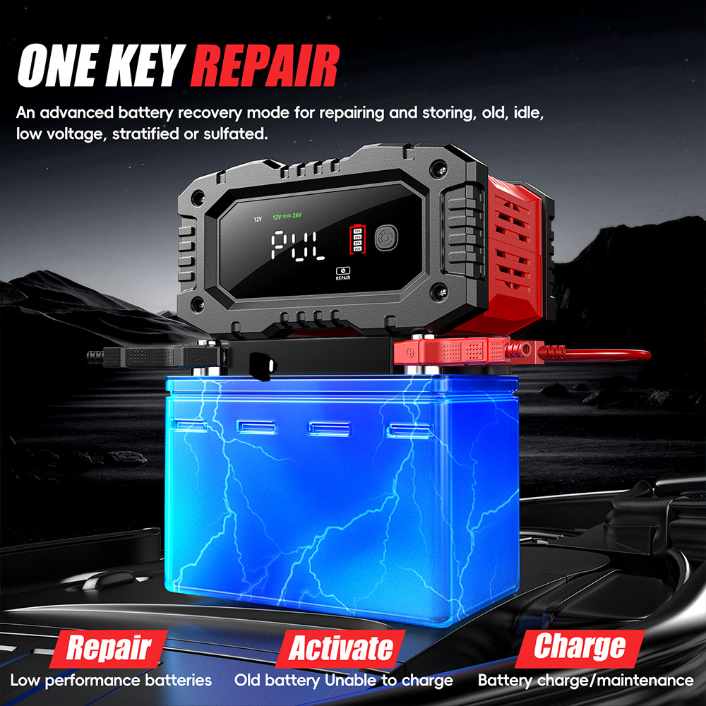 เครื่องชาร์จแบตเตอรี่รถยนต์และ - Smart Car Battery Charger 12V 24V 20A บทวิจารณ์และราคา