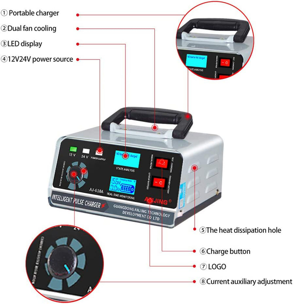 เครื่องชาร์จแบตเตอรี่อัจฉริยะ  - Lead Acid Battery Pulse Repair Desulfator บทวิจารณ์และราคา