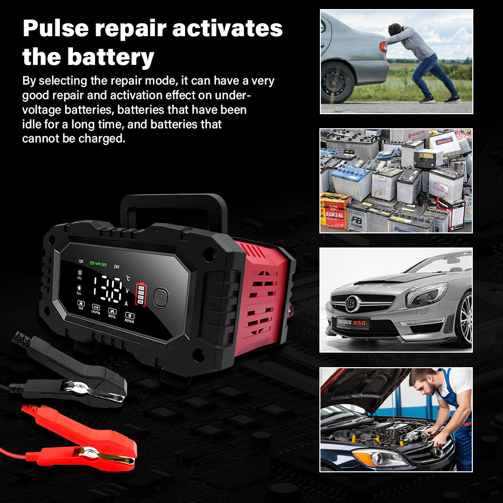 เครื่องชาร์จแบตเตอรี่รถยนต์/มอ - Smart Car Battery Charger 12V 24V 20A บทวิจารณ์และราคา