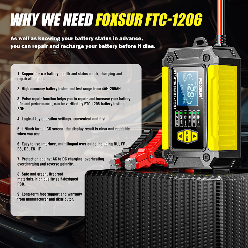 2 in 1 Smart Car Battery Charg - Lifepo4 Battery Charger Smart Automatic บทวิจารณ์และราคา