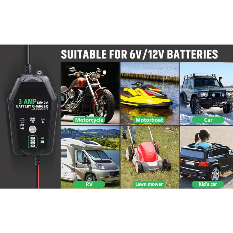 3000mA 6V 12V อัตโนมัติ Smart  - Lifepo4 Battery Charger Smart Automatic บทวิจารณ์และราคา