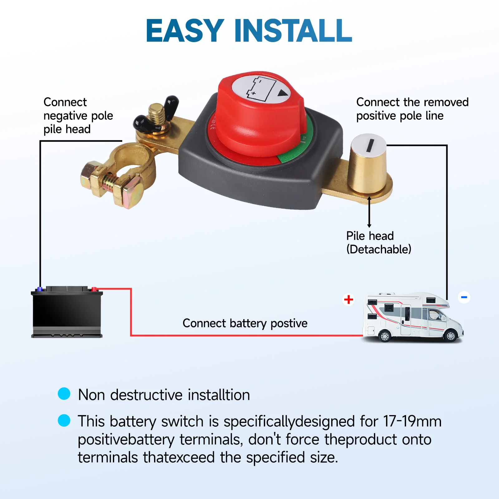 แบตเตอรี่ Disconnect Switch 2  - Battery Disconnect Switch Master Cut Off บทวิจารณ์และราคา